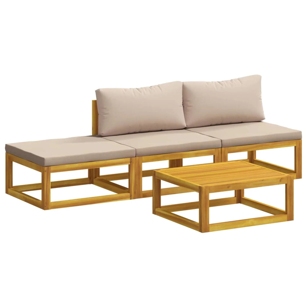Set di divani 4 pz Naturale Legno di Acacia Massello 3417241