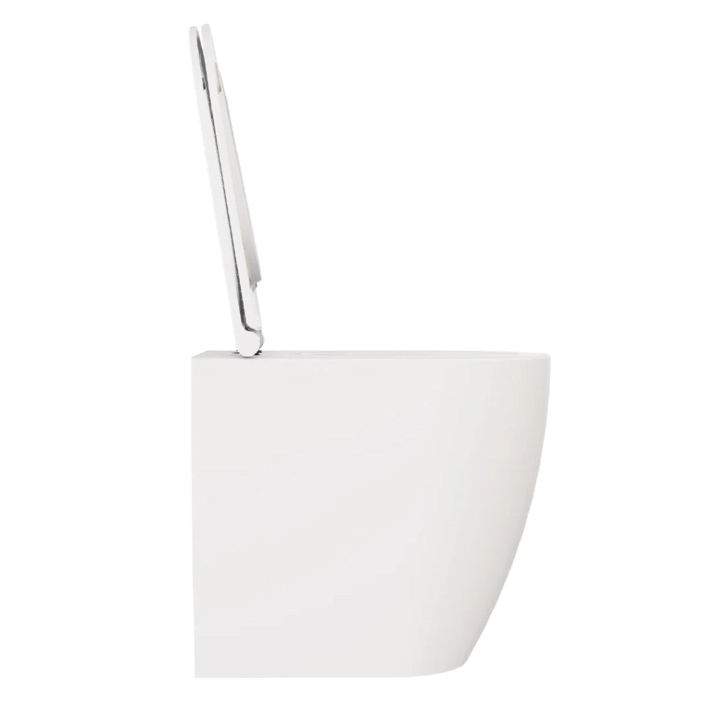 Coppia Di Sanitari Azzurra Ceramica Da Terra Filo Muro Senza Brida Bianco Lucido "Comoda"