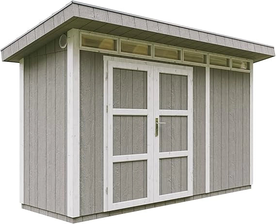 Casetta da Giardino di QUALIT? PREMIUM 4,3m?²-L161xW411cm - TIMBELA M902A-TUNDRA GREY