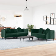 Set di Divani 2 pz con Cuscini Verde Scuro in Velluto 3209259