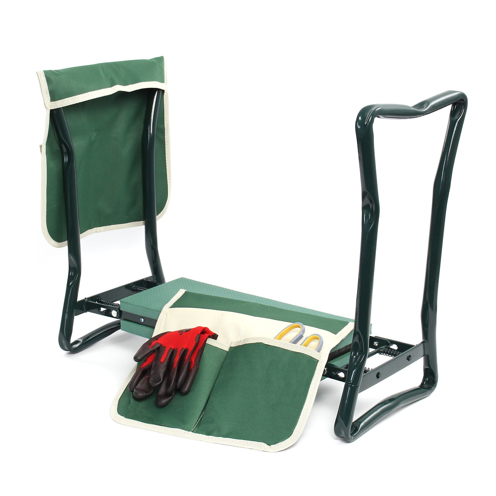 Toboli Inginocchiatoio da giardino 2 in 1 Sgabello e cuscino imbottito Richiudibile Portata 150 kg