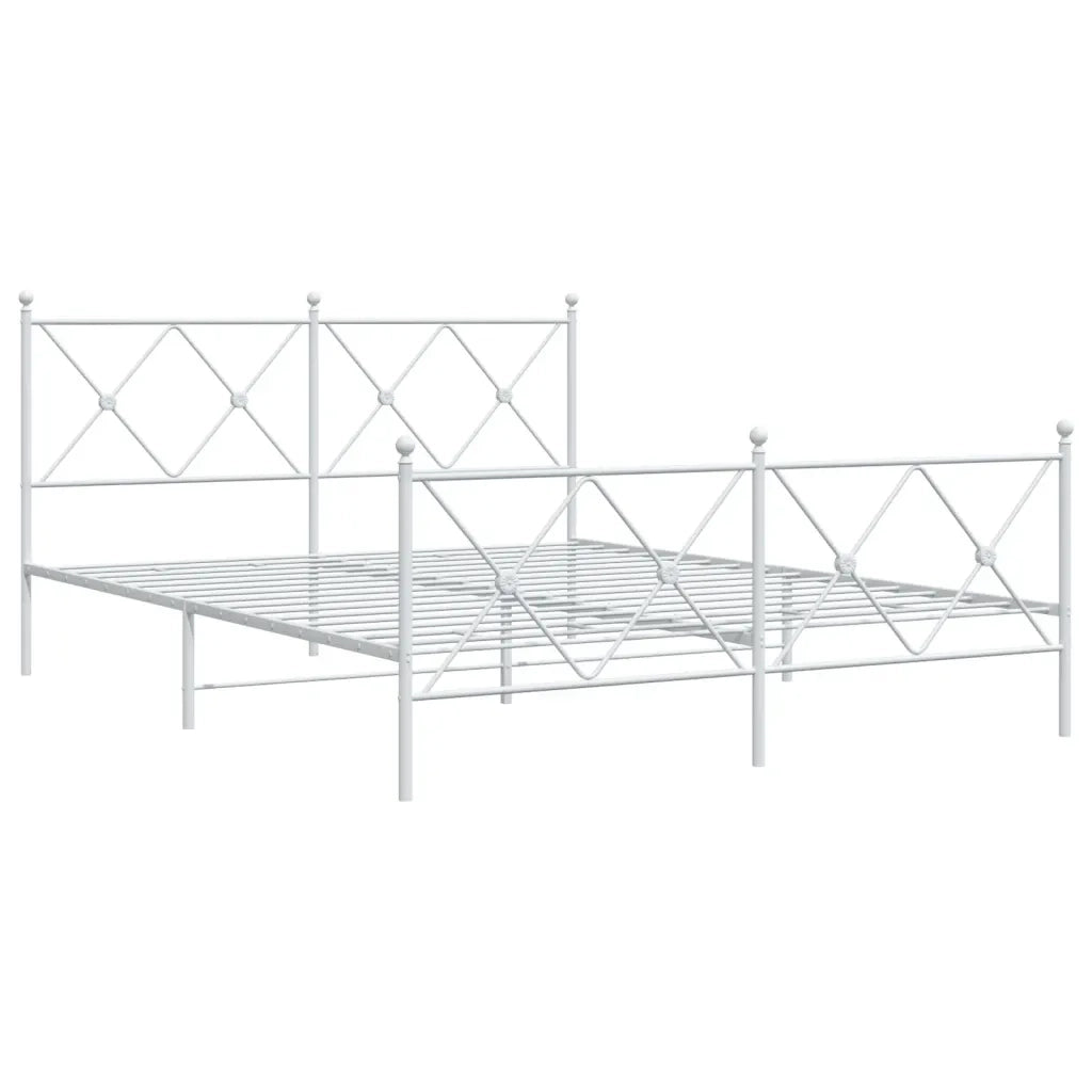 Giroletto con Testiera e Pediera Metallo Bianco 150x200 cmcod mxl 116432