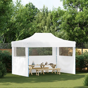 Gazebo Professionale Pieghevole 3 Pareti 280x410x315 cm Acciaio Bianco