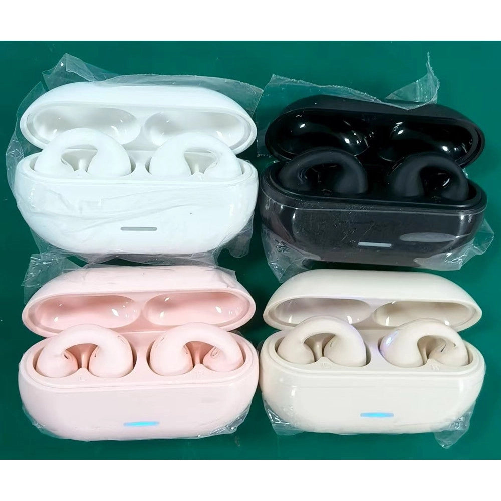 Trade Shop - Cuffie Wireless Bluetooth Auricolari A Conduzione Ossea Scatola Ricarica Design Ergonomico -