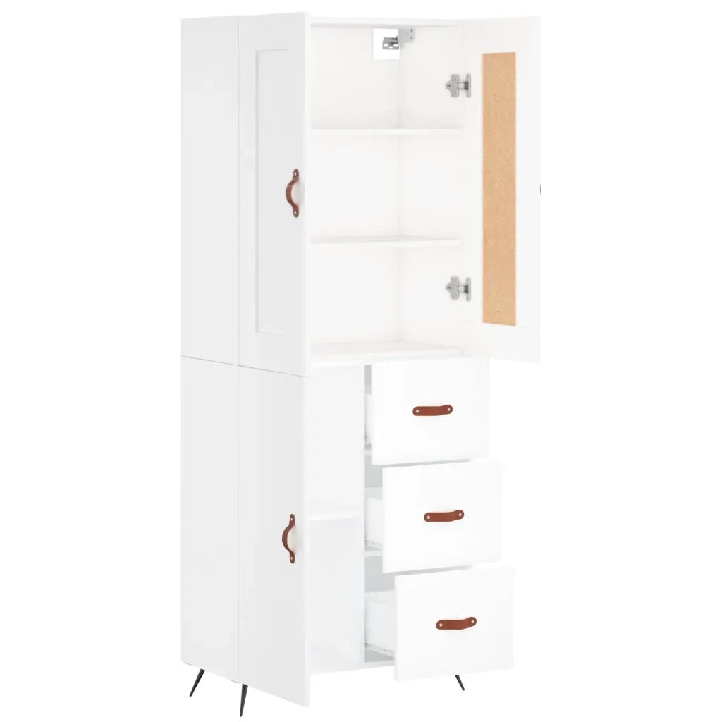 Credenza Bianca 69,5x34x180 cm in Legno Multistrato 3199785