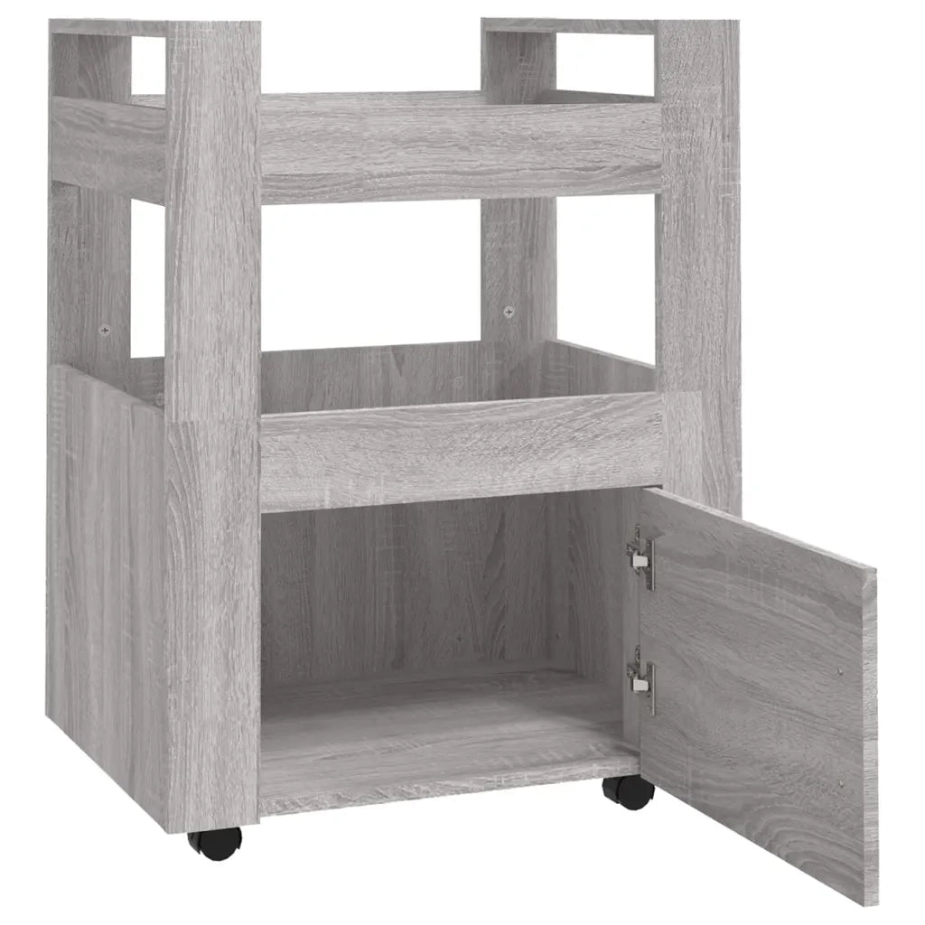 Carrello da Cucina-Scaffale per Cucina Grigio Sonoma 60x45x80 cm Legno Multistrato
