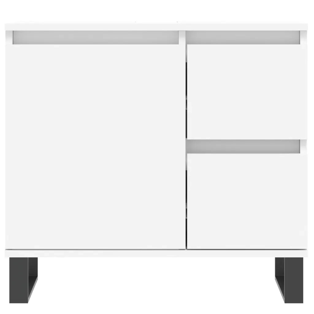 Set Mobili da Bagno | Armadio da bagno 3 pz Bianco in Legno Multistrato