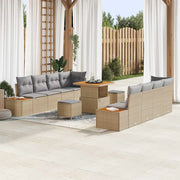 Set Divano da Giardino con cuscino 11 pcs Beige e Grigio Chiaro