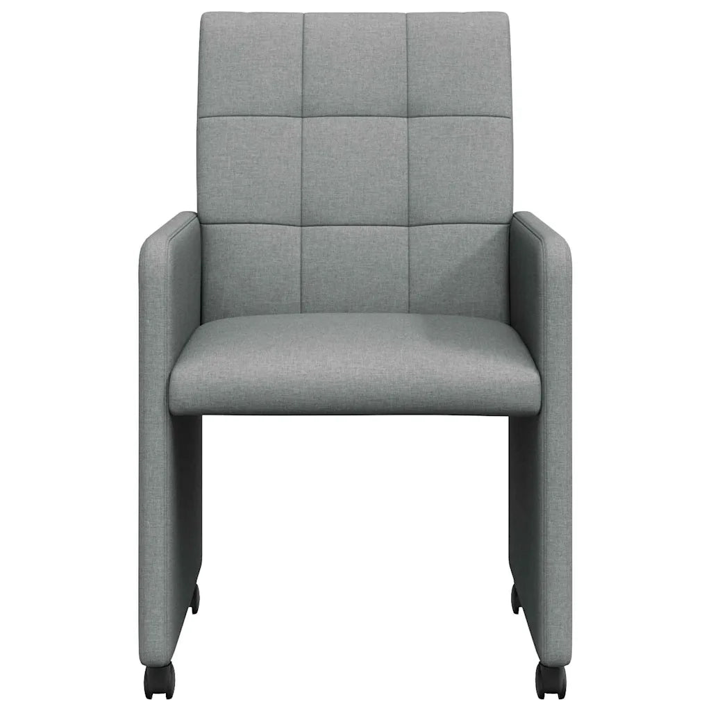 Sedie da Pranzo con Ruote 2 pcs Grigio chiaro 58 x 65 x 94 cm