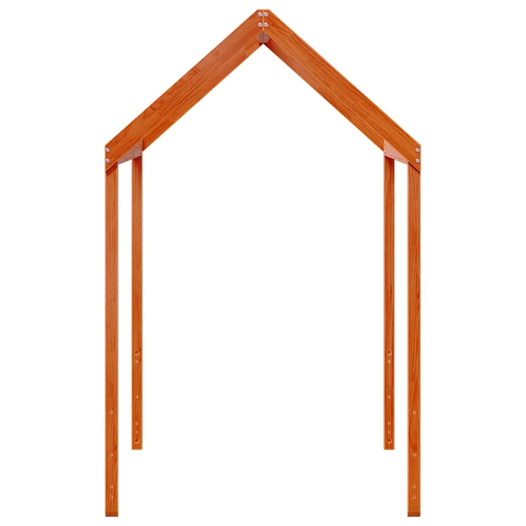 Tetto Letto Bambini Marrone Cera 207x95,5x159 cm Massello Pino