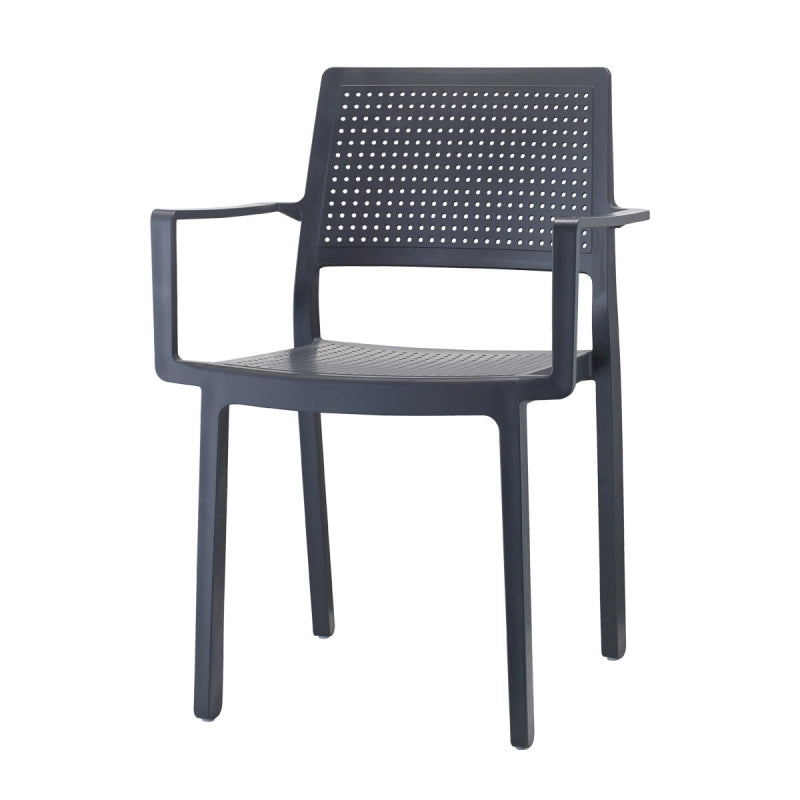 SET 4 PEZZI SEDIA EMI CON BRACCIOLI TECNOPOLIMERO MADE IN ITALY SCAB DESIGN - Antracite 81