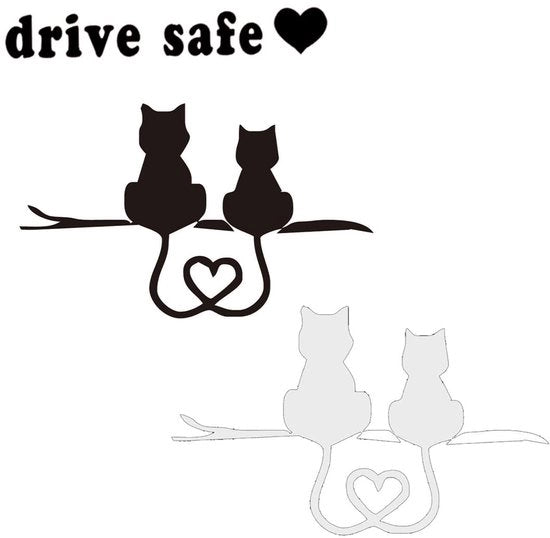 Sticker per auto 3 pezzi - Sticker per esterno - Sticker divertente - Sticker decorativo - Forma gattesco - Materiale di alta qualità