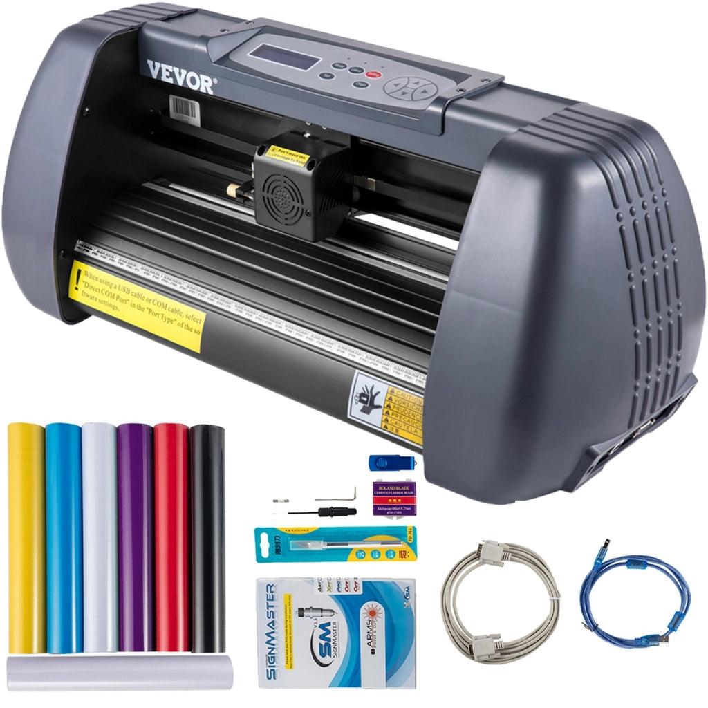 Plotter da Taglio per Vinile 375 mm, Macchina da Taglio Digitale con Display LCD e Software, per Fai da Te Vinile Carta e Decalcomanie