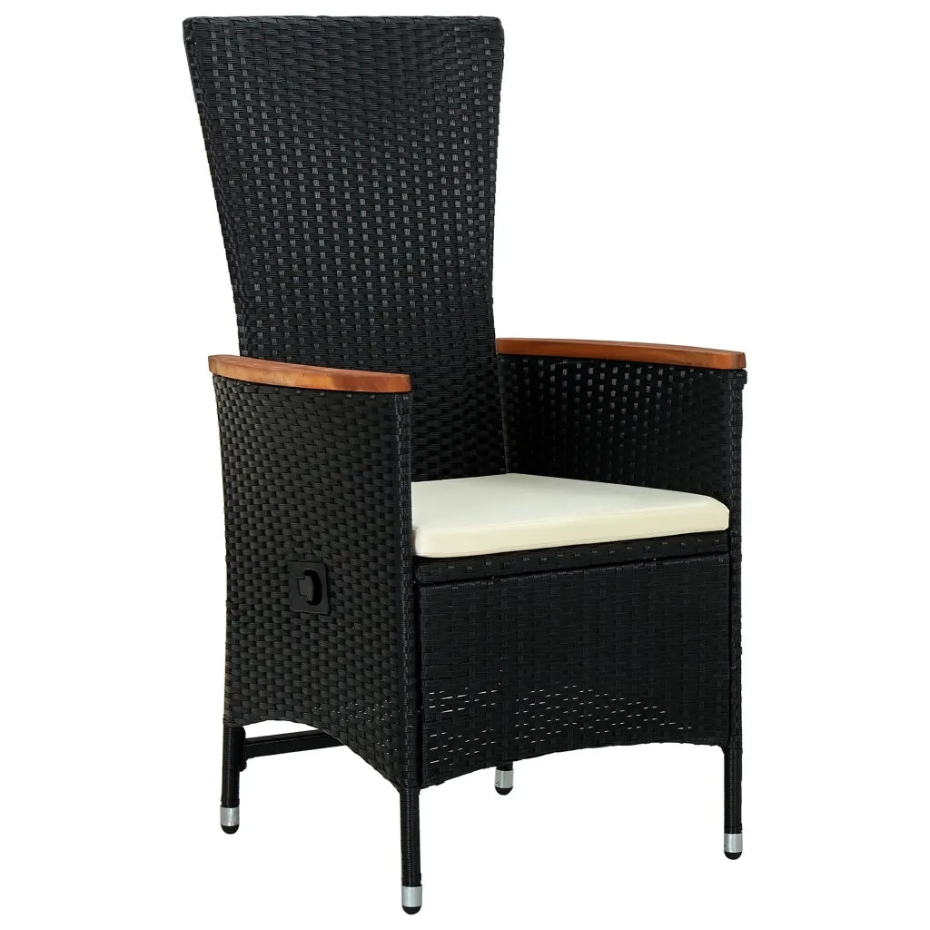 Set da Pranzo da Giardino 5 pz con Cuscini Nero cod mxl 42296
