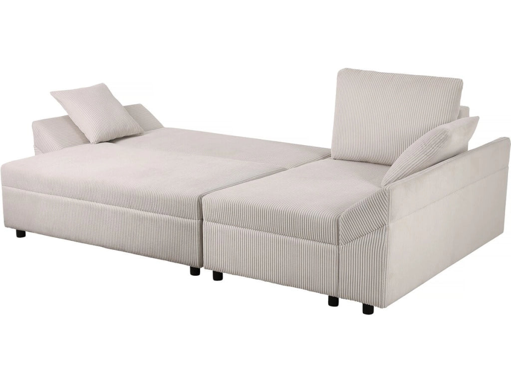 Divano angolare "Vaugirard II" in velluto a coste - 3 posti - Beige