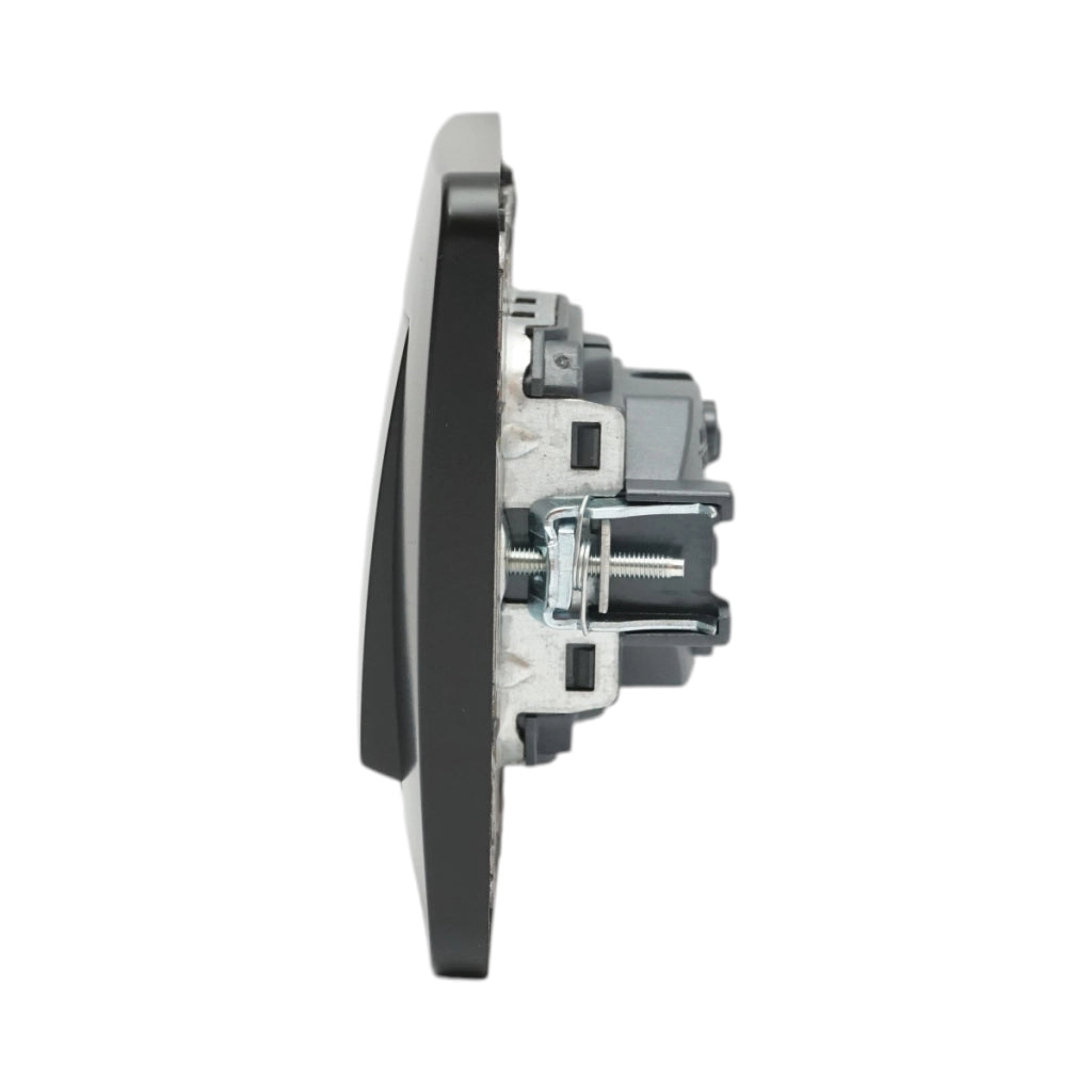 Interruttore campanello a pulsante da incasso nero 220V, 10AX, PC 80x80mm