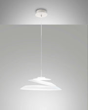 Lampada a sospensione Aragon in metallo e vetro bianco, LED integrato 18W, 3000K, dimmerabile a taglio di fase, diametro 530mm, Classe 1, IP20