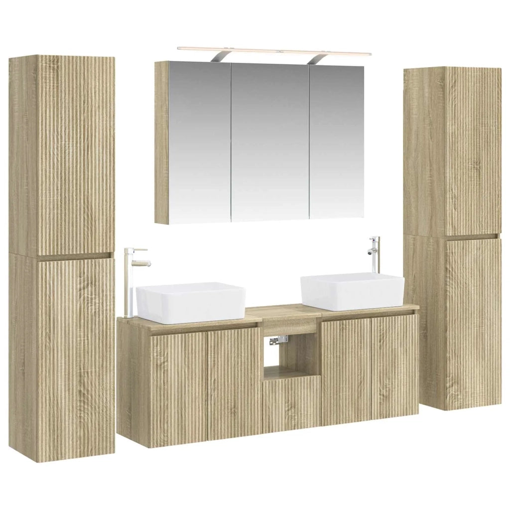 Set di mobili per il bagno 6 pcs Rovere Sonoma 3407225