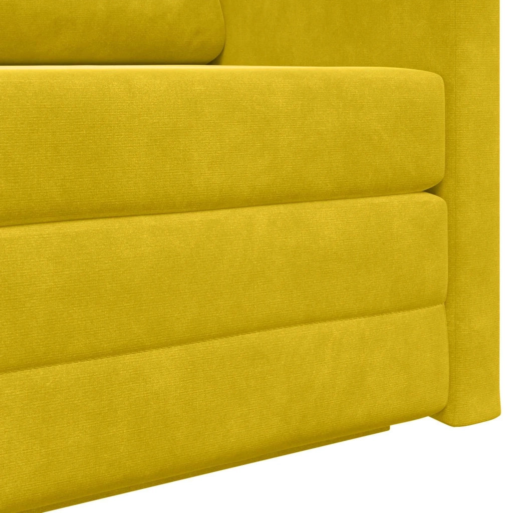 Divano letto | Sof¨¤ letto | Letto singolo Giallo girasole 124 x 71 x 78 cm Velluto