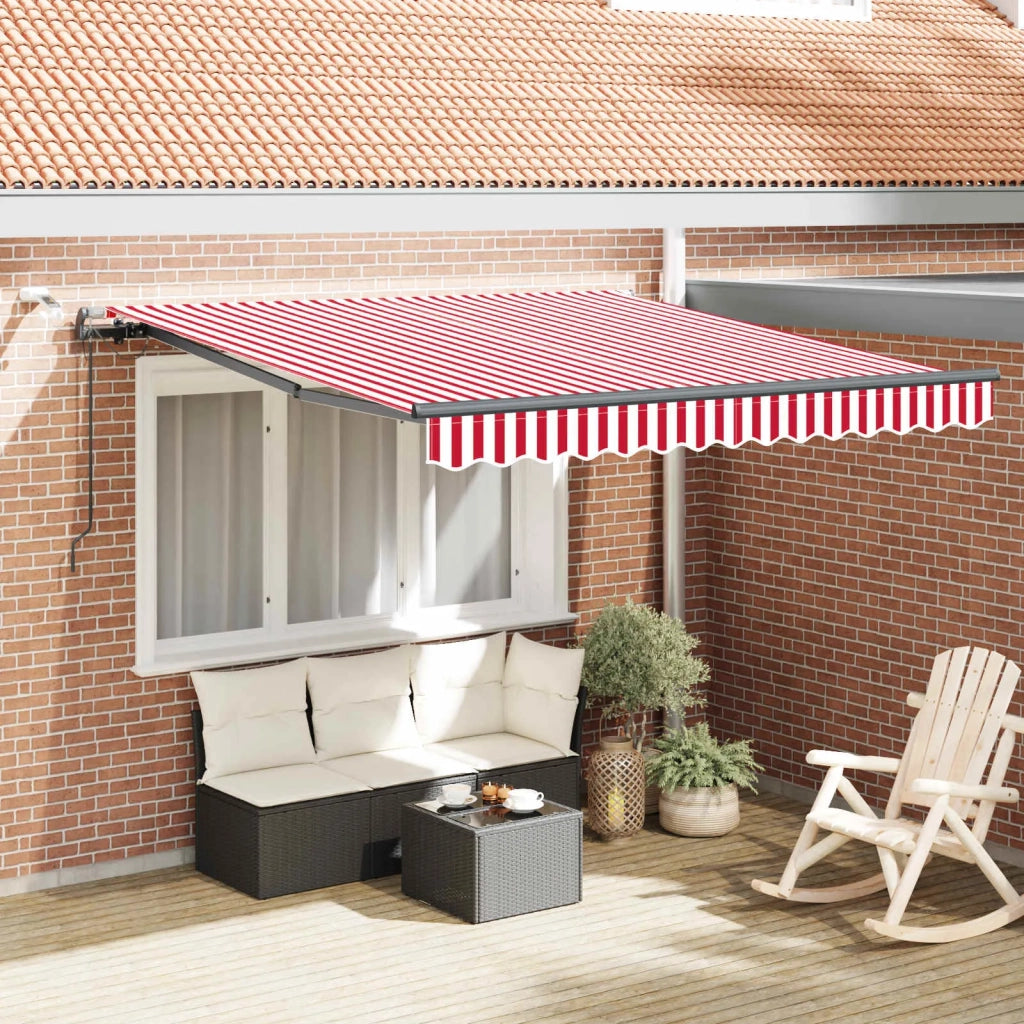 Tessuto per Tenda con Rosso e Bianco 350 x 250 cm Poliestere 3330274