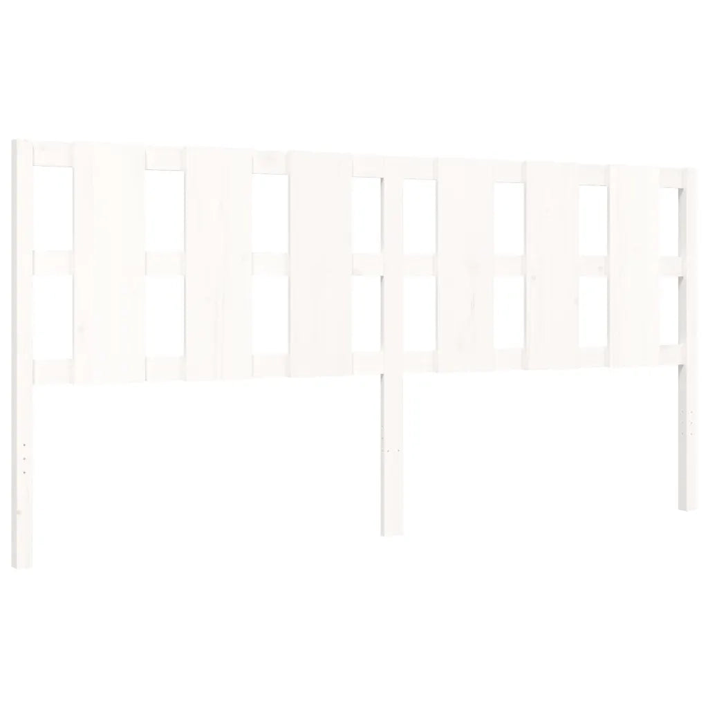 Giroletto con Testiera-Struttura Letto con testiera Bianco 180x200 cm in Legno Massello