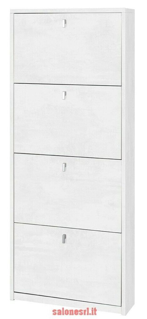 KIT MOBILE SCARPIERA 4 ANTE CON RIBALTA H154 L63 P18 Cm FINITURA OSSIDO BIANCO SARMOG Sk554k