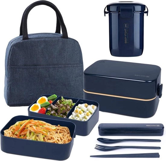 2 ceste di pranzo Bentobox - cesta di pranzo - contenitori divisori regolabili - adulti bambini - contenitori di cibo impermeabili - contenitori di cibo per lavoro e scuola