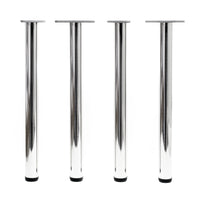 Set 4 gambe tavolo regolabili in acciaio inox nichel Ø 60mm 710mm