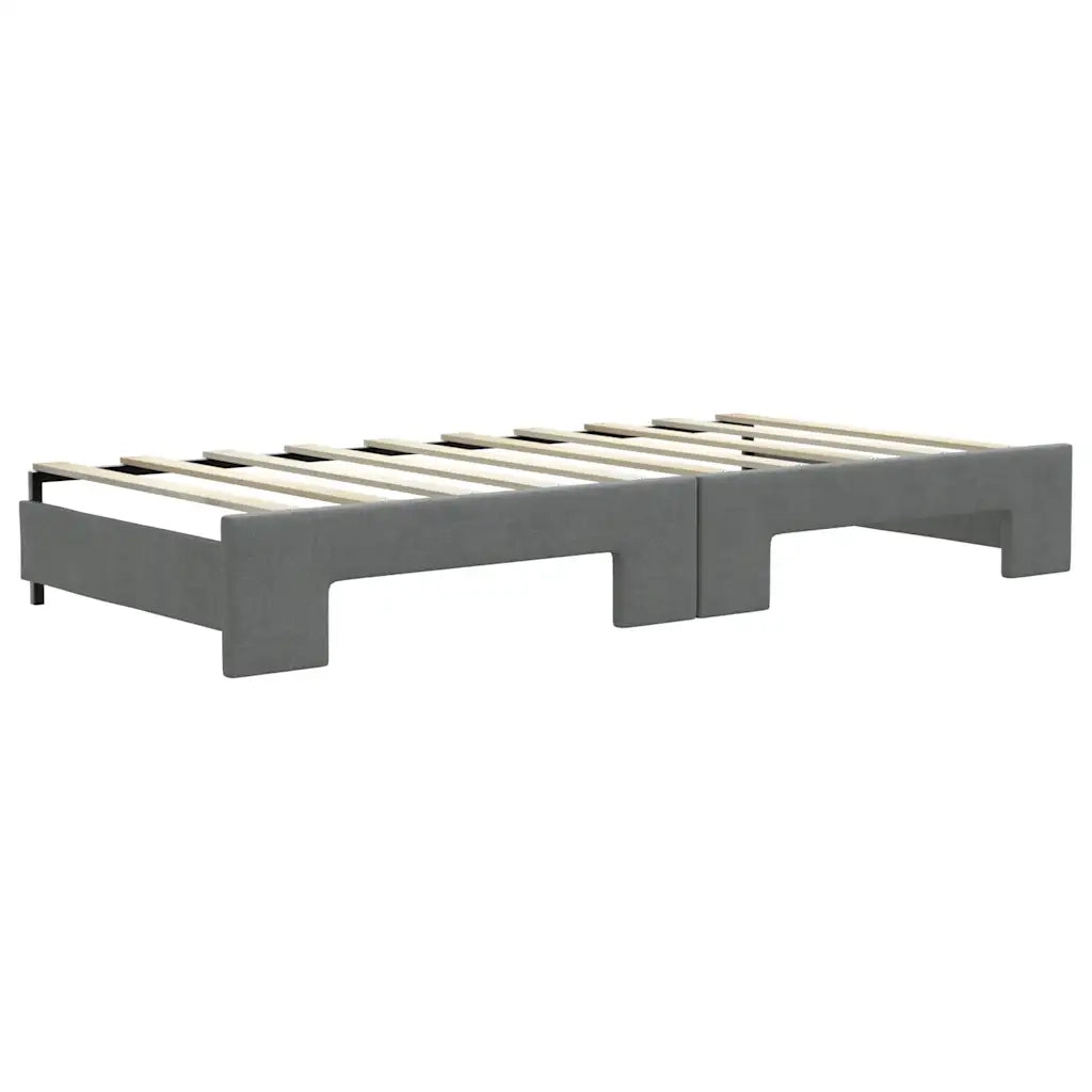 Divano Letto Estraibile Cassetti Grigio Scuro 100x190 Tessuto 3196658