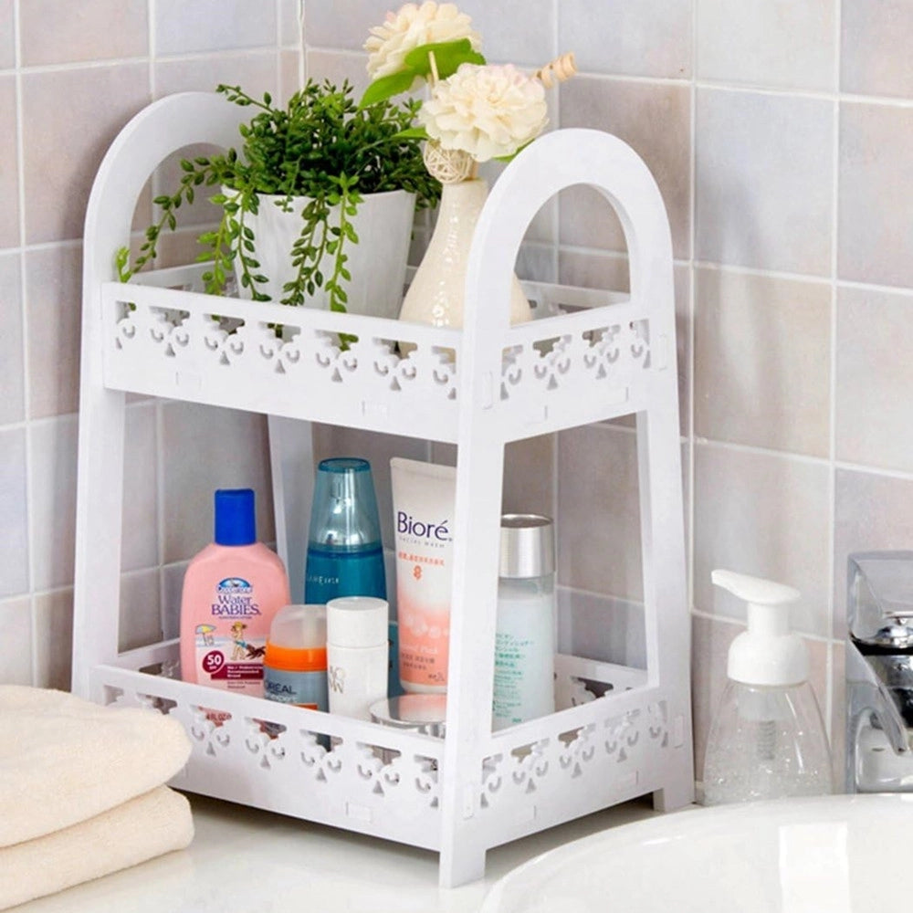 Trade Shop - Mensola Portaoggetti A Doppio Strato Per Cucina Bagno Ufficio Stile Europeo Da Scrivania -