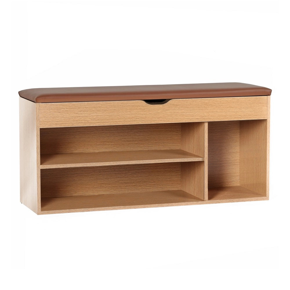 Scarpiera Panca 104x30x49 cm in Legno Melaminico Rovere