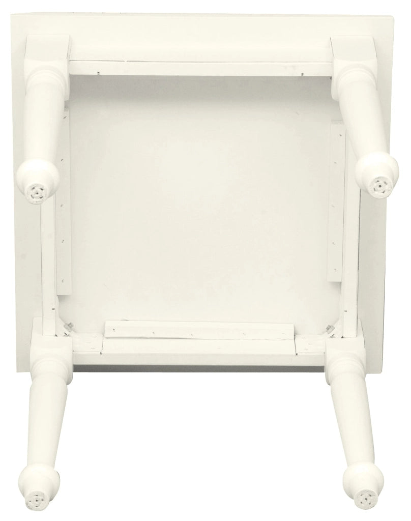 Biscottini Tavolo fisso Country in legno massello di tiglio finitura bianca anticata L80xPR80xH78 cm. Made in Italy