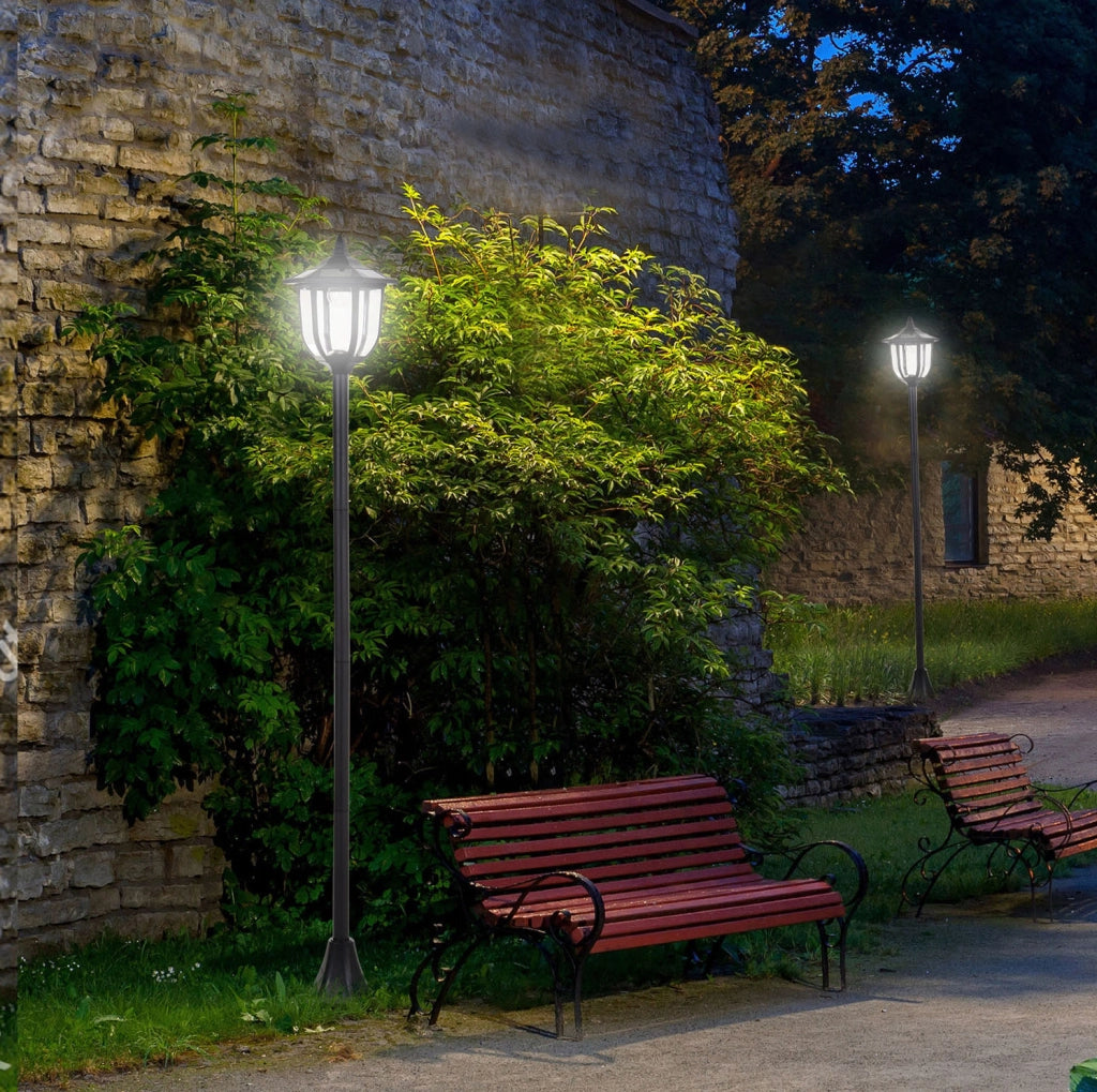Lampada solare LED da esterno con 6 LED e luce a fiamma