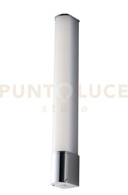 APPLIQUE LED BLASTER BIANCA E CROMO 8W 1000LM 4000K IP44 CON PRESA SCHUKO E INTERRUTTORE 49,2X5,9X6,6CM