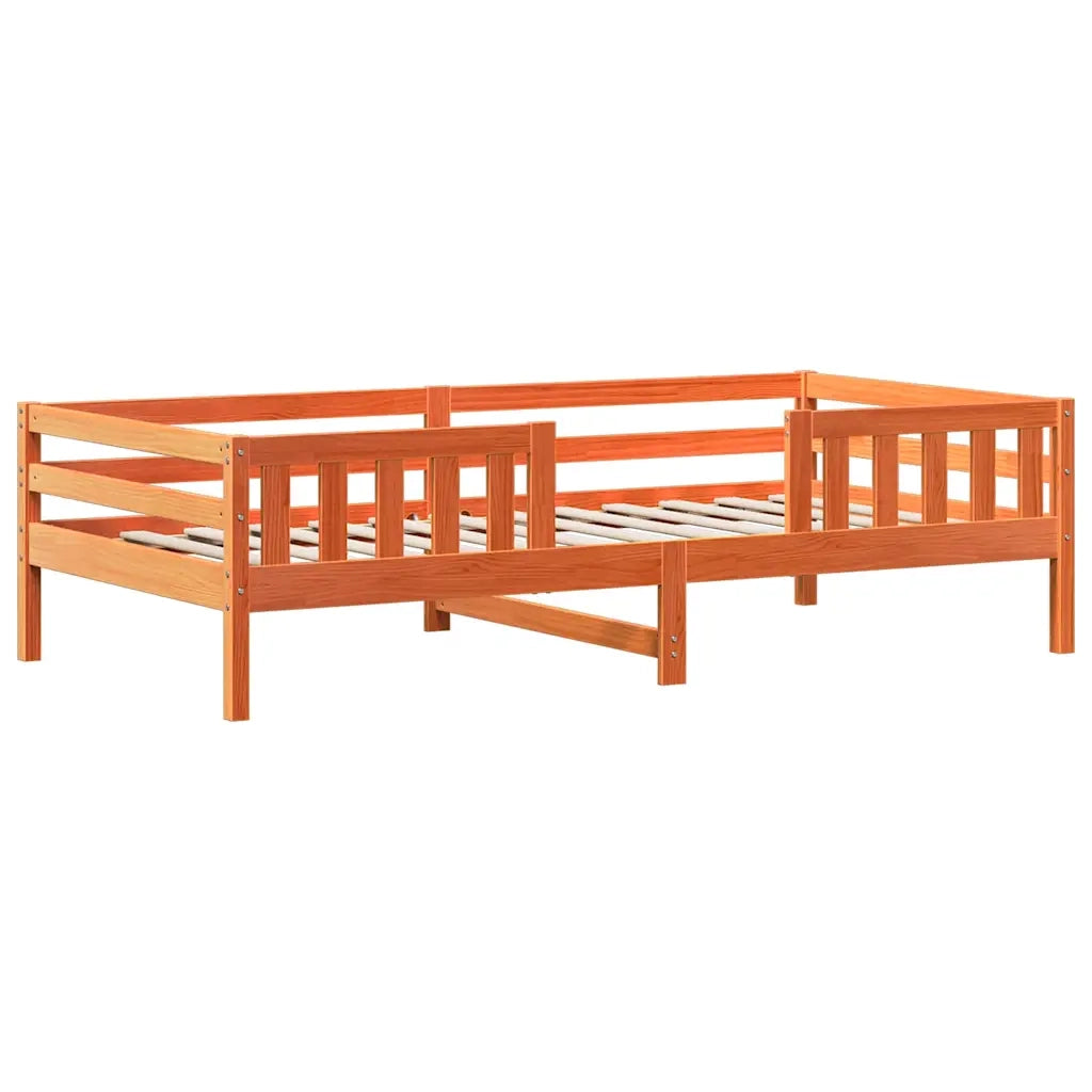vidaXL Giroletto con Panca e Tetto Marrone Cera 75x190cm Massello Pino