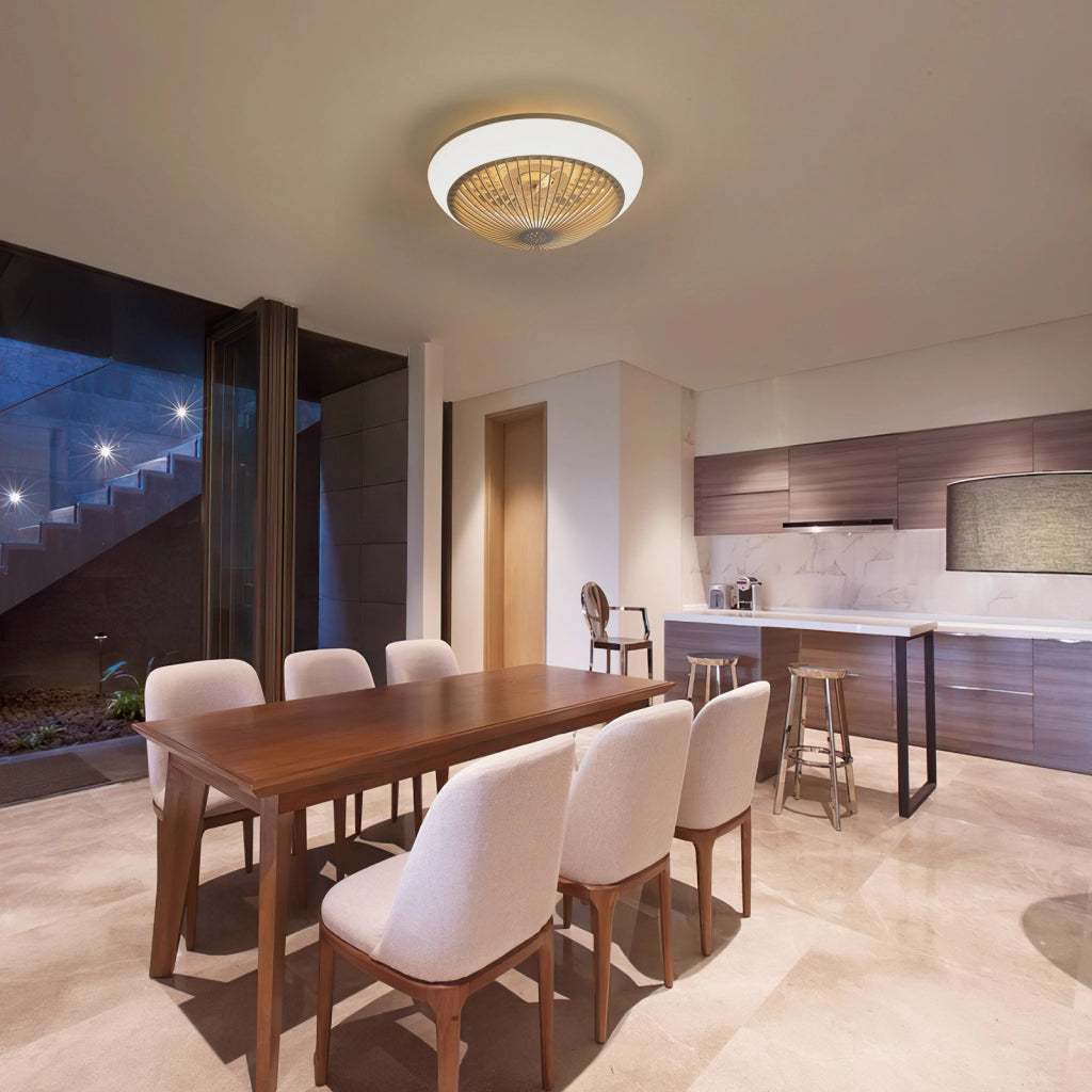 Ventilatore da soffitto con luce LED dimmerabile e RGB in ABS bianco