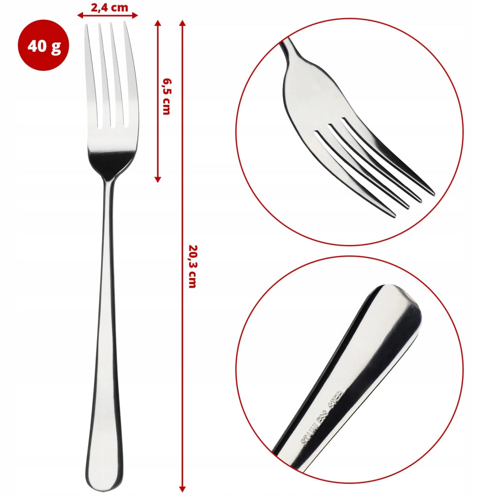 Forchette da tavola KADAX, posate in acciaio resistenti, 20 cm, set da 3