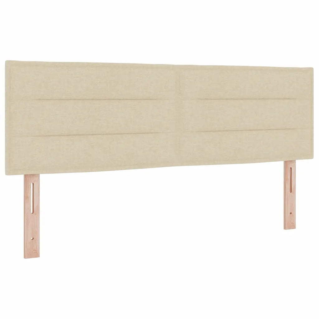 Letto a molle con materasso con led Crema 140 x 190 cm Tessuto