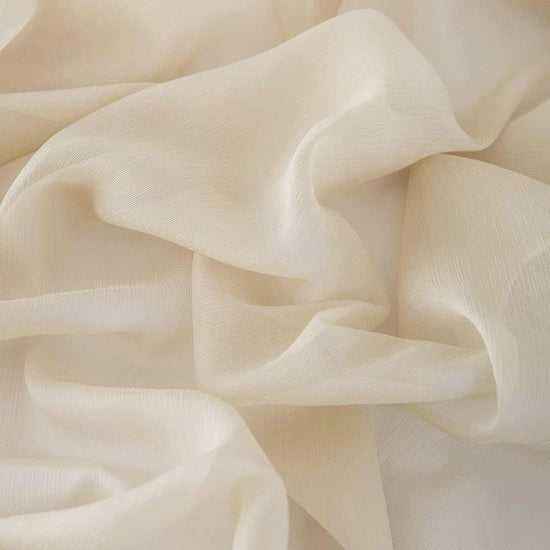 Tavolo di festa chiffon per matrimoni, beige, crème, decorazione da tavola 75 cm x 3 m, per compleanni, battesimi, matrimoni.