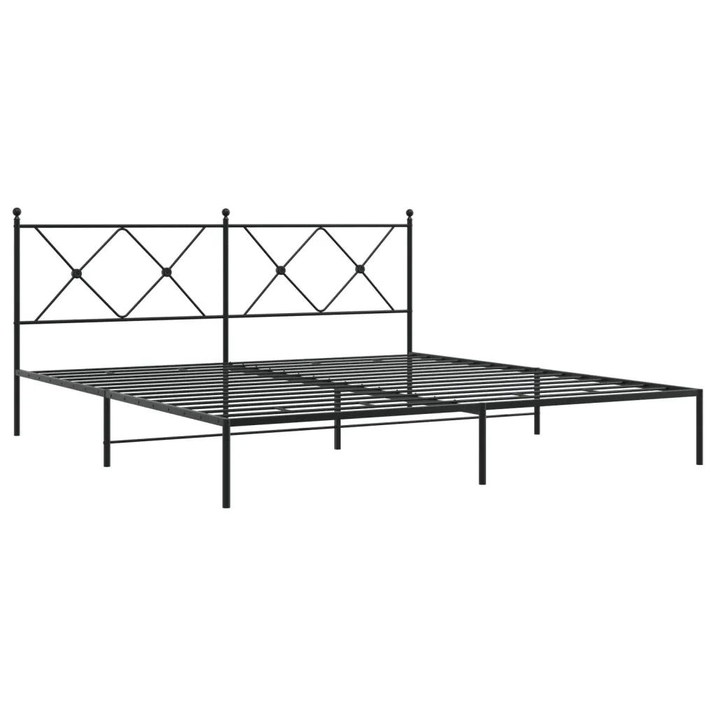 Giroletto con Testiera in Metallo Nero 183x213 cm 376507