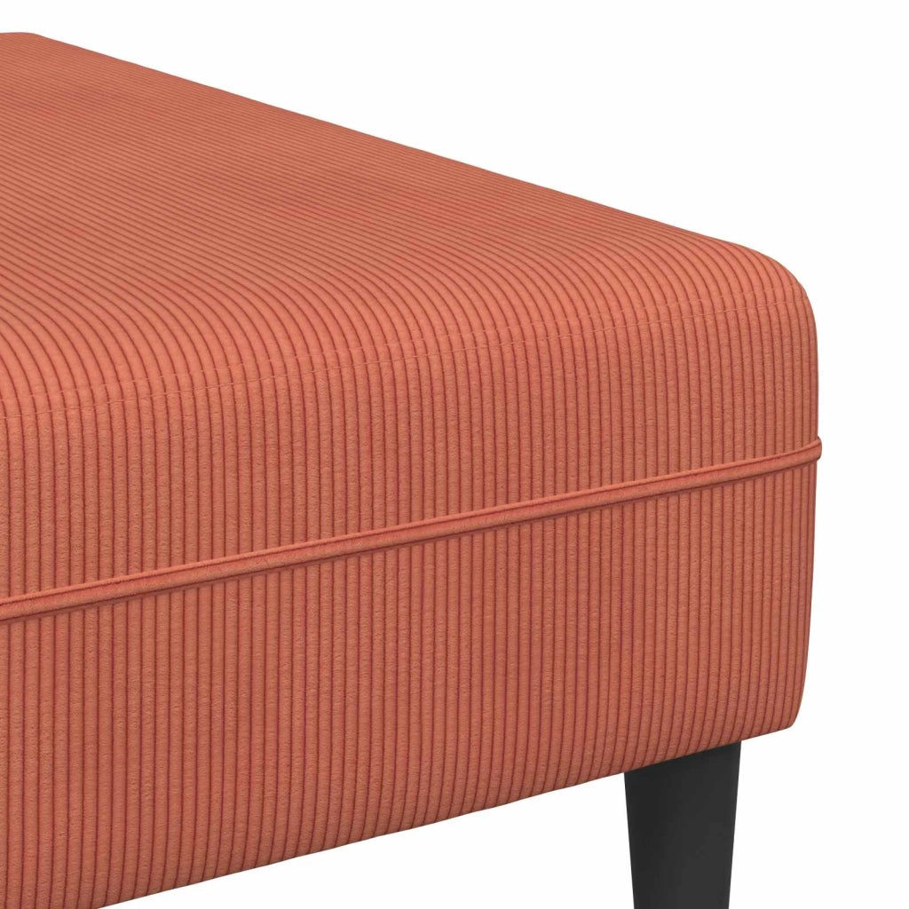 Divano Rosso Arancio 250 x 188 x 76 cm Tessuto in Cords 3335138