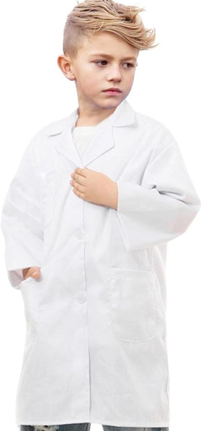 Grembiule da Laboratorio per Bambini - Grembiule Bianco per Ragazzi - Costume da Scienziato Accessorio di Costume Fancy