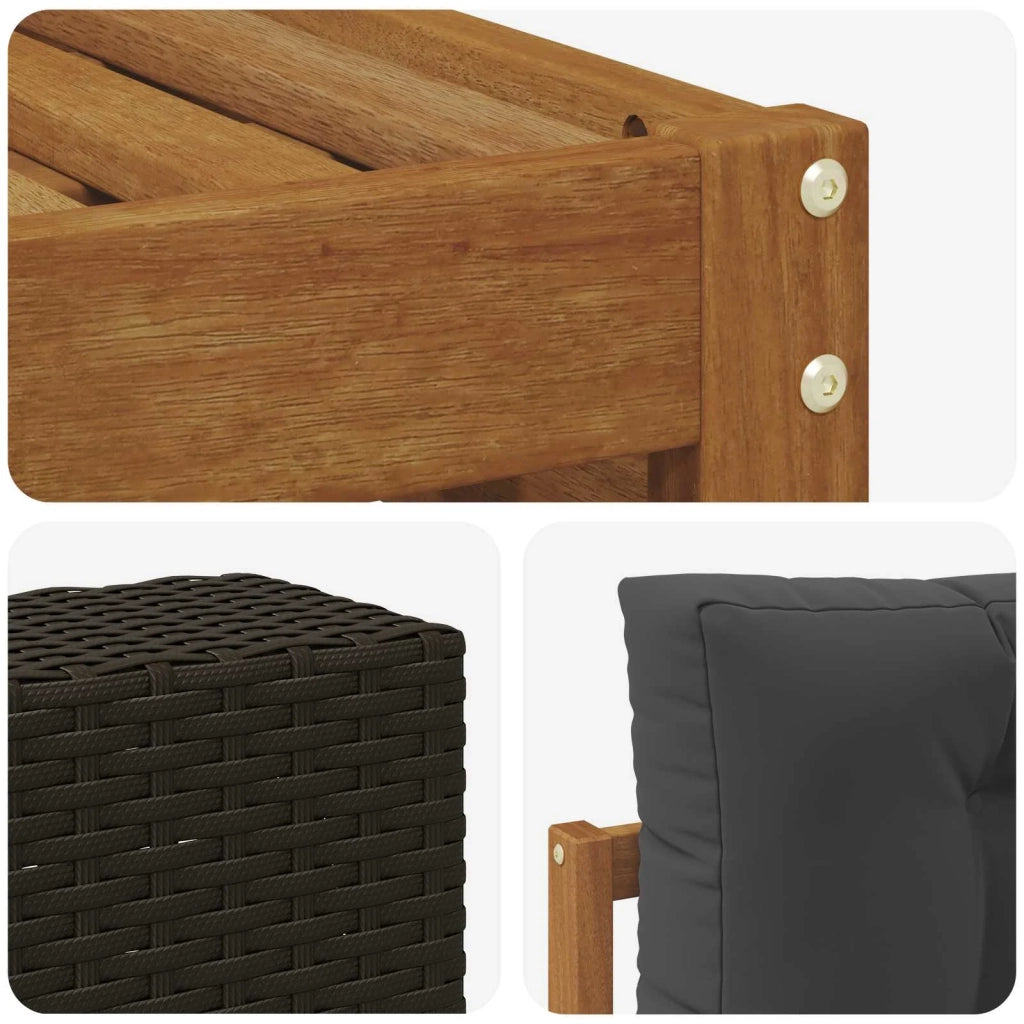 Set di divani da esterno 6 pz Naturale e Antracite Poliestere 3383395