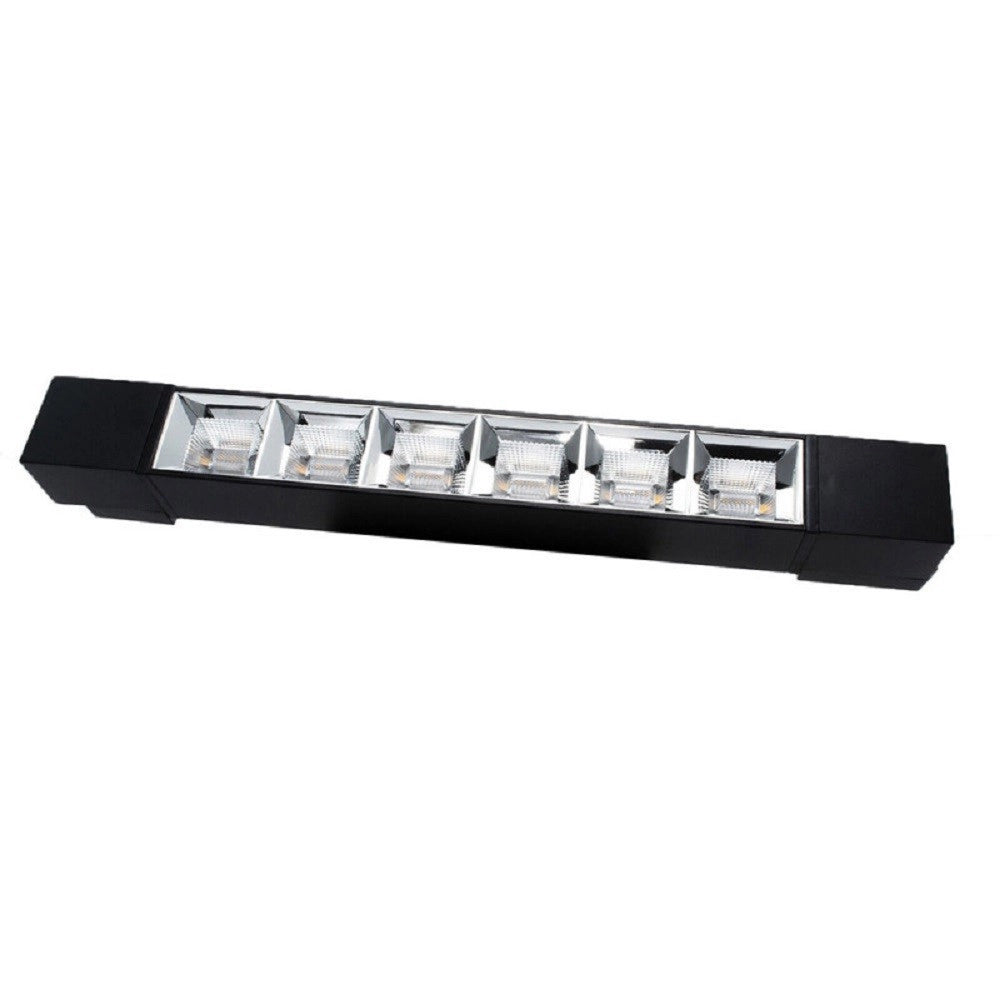 Trade Shop - Faretto Orientabile Binario 12w 6 Led Bianco Nero Luce 6500k 4000k 3000k Pst-27 - Nero-bianco Naturale      -