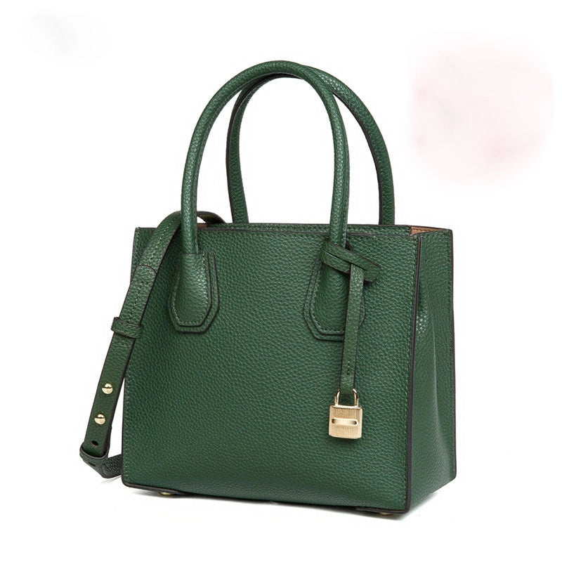 Borsa tote da donna in vera pelle, verde