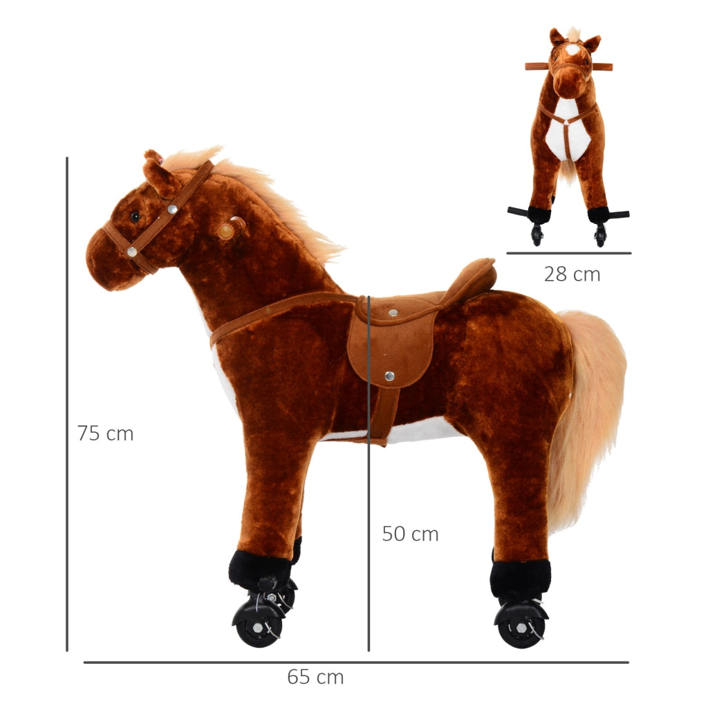 Cavallo Giocattolo Bambini ¨C zephmum ¨C 65x28x75 cm Marrone