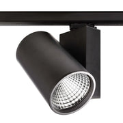 Faro LED spot track binario trifase 77W alta resa luminosa luce negozi uffici centri commerciali 230V RA90 NERO 4000K