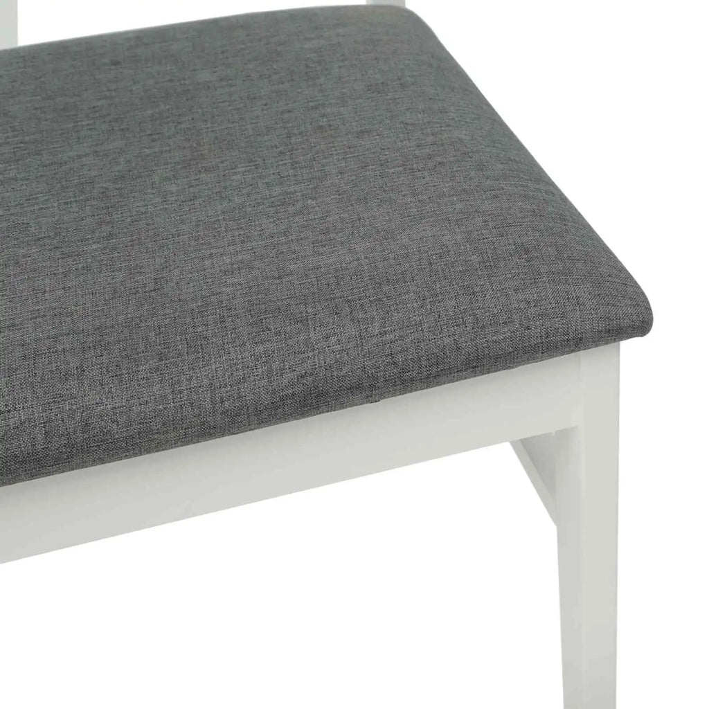 Sedia da pranzo 2 pcs Bianco e Grigio Legno di gomma solido 42020505