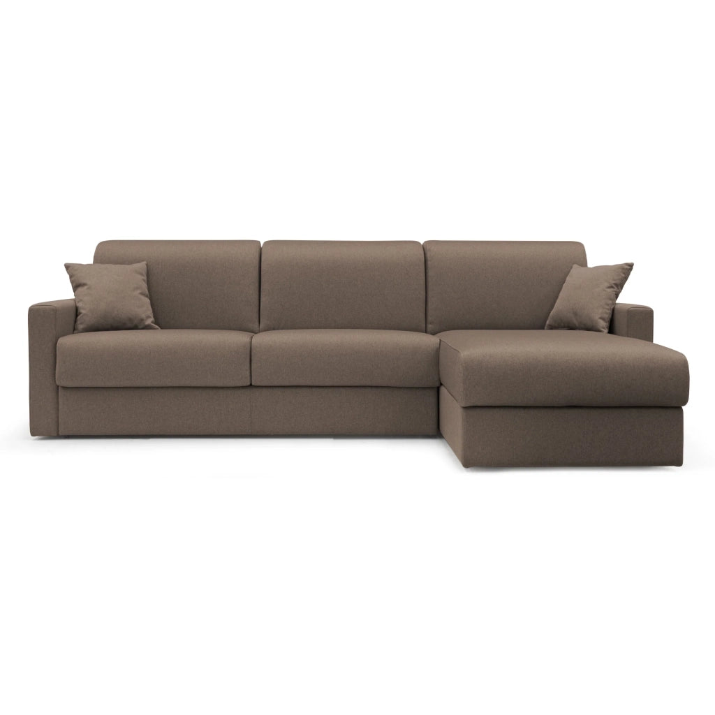 Chris Divano letto angolare 5 posti in tessuto impermeabile T13 288 cm Sinistro (mat. 160x197) marrone