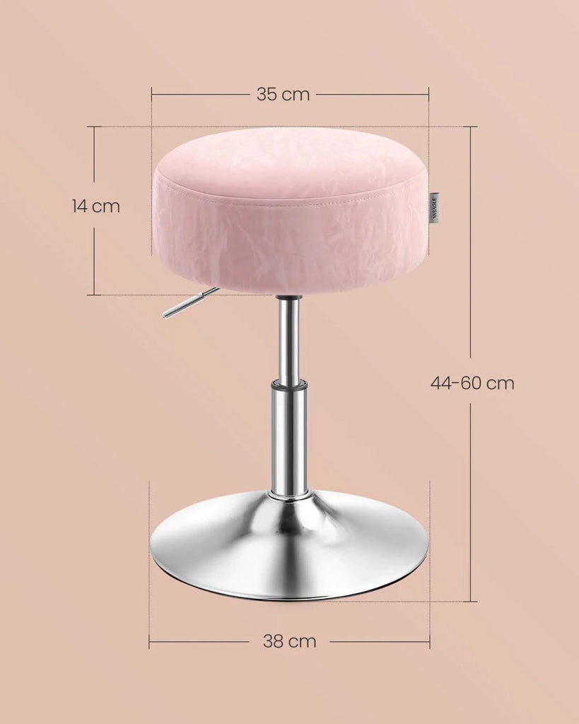 Sgabello da trucco girevole a 360 gradi regolabile in altezza con spesso cuscino in PU sgabello da toeletta per camera da letto cucina sala da pranzo rosa moderno 12_0007720